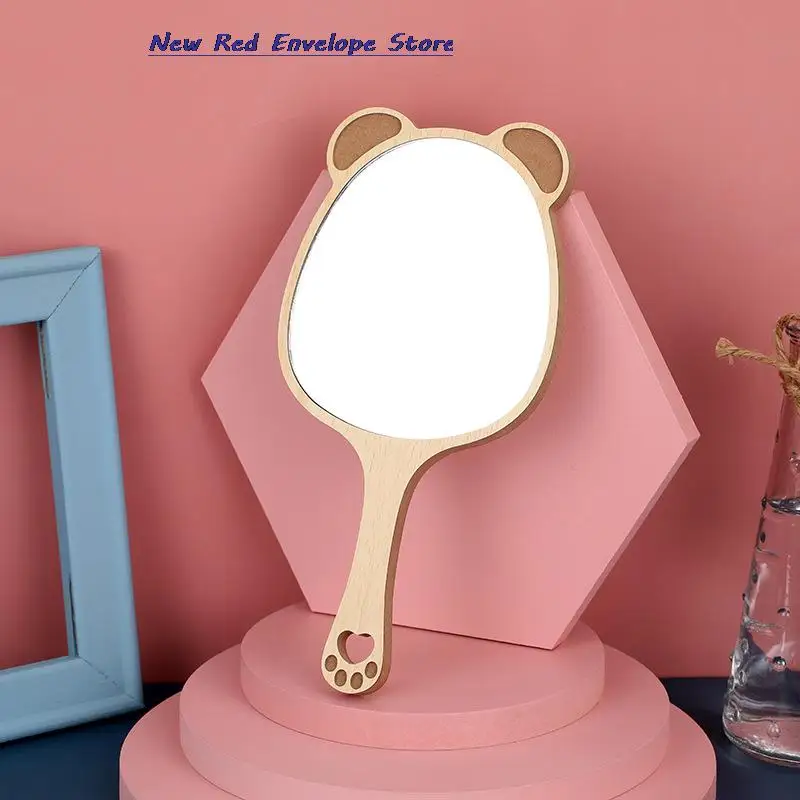 Деревянные креативные дизайнерские зеркала для макияжа с ручкой | Дом и сад