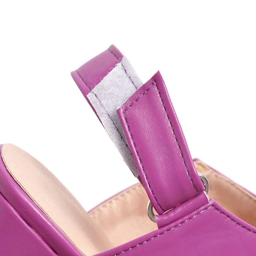 

ENMAYLA Sexy Wedges Shoes for Women Buckle Strap PU Gladiator Sandals Women Solid Buckle Fashion Square High Heel Womens Shoes