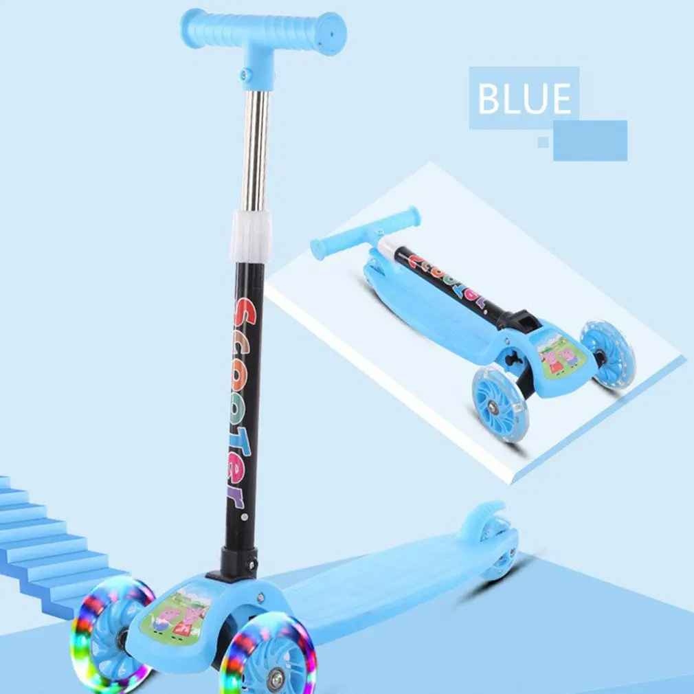 

Indoor And Outdoor Children's Scooter Folding Children's Scooter 2-8 Years Old Three-wheel Flashing Skateboard Swing Car