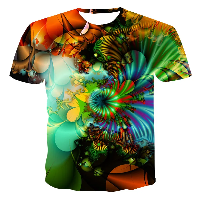

2021 New Summer Men Anime Short Sleeve Fun 3D Printing T-Shirt Street Wear O-Neck Top 100-6XL