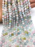 8mm natural gem stone candy morganite beads for jewelry making faceted round spacer beads diy bracelets accessories 15%e2%80%98%e2%80%99