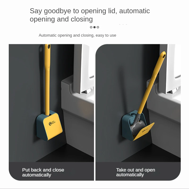 Силиконовая щетка для туалета ТПР с длинной ручкой сушильный держатель