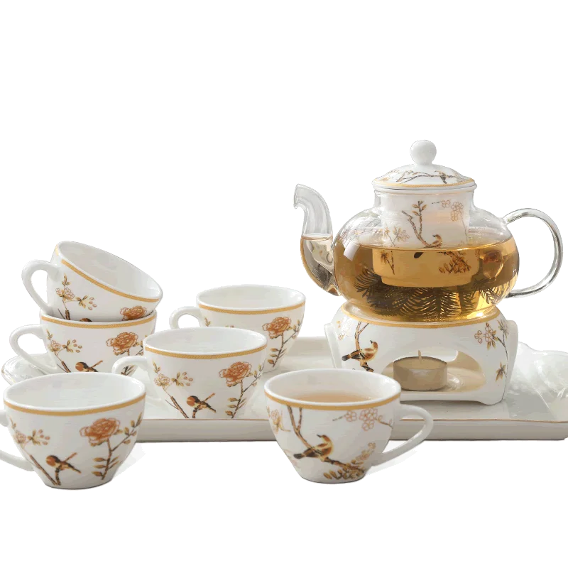 Керамический чайный сервиз с фруктами цветами Континентальный пасторальный