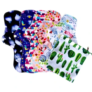 5 шт., многоразовые тканевые менструальные прокладки с бесплатным хранилищем, водонепроницаемая сумка