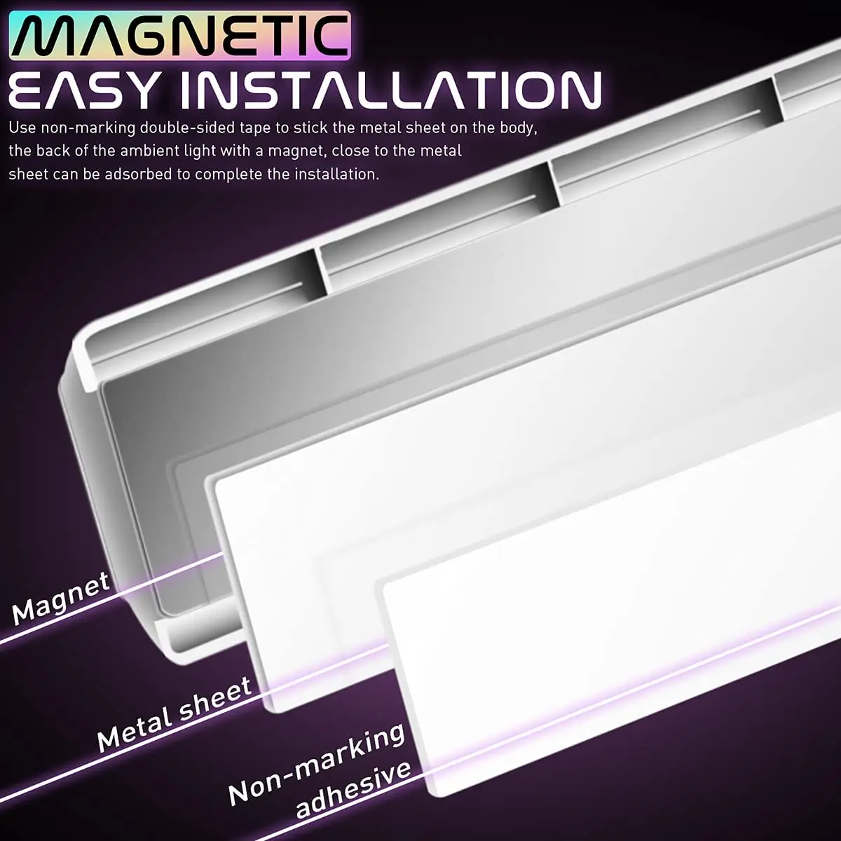 Беспроводной RGB-светодиод для салона автомобиля декоративная атмосферная лампа