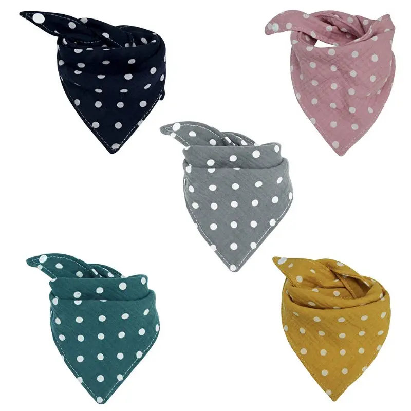 

Baby Infant Cotton Bib Newborn Dot Triangle Scarf Feeding Saliva Towel Bandana