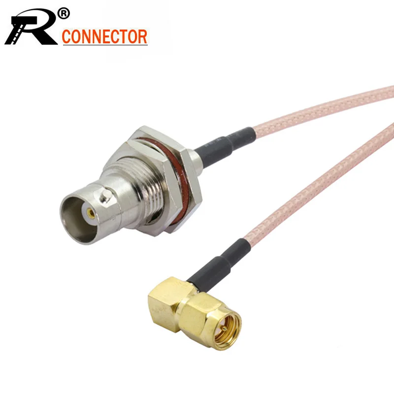 Коаксиальный удлинитель BNC разъем мама-папа SMA штекер под прямым углом 15 см