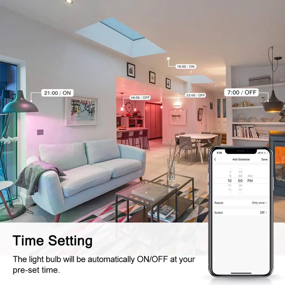 Умная светодиодная лампочка GU10 Google Home Alexa умная RGBW изменение цвета Wifi прожектор