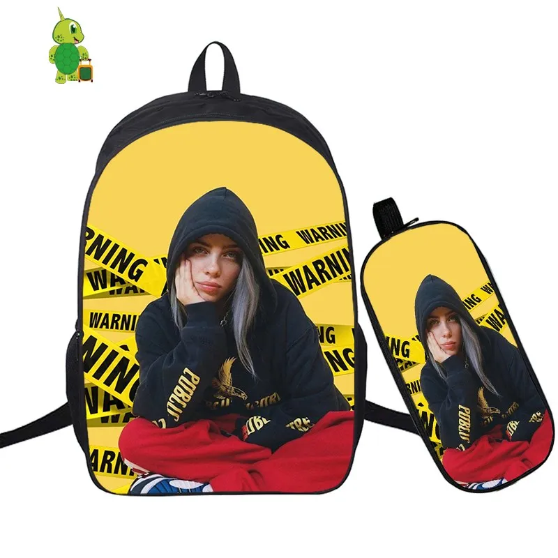 В стиле «хип-хоп» Billie Eilish 2 шт./компл. рюкзак школьные сумки для подростков мальчиков и девочек студенты рюкзак для ноутбука Карандаш Чехол дорожные сумки - Цвет: 16
