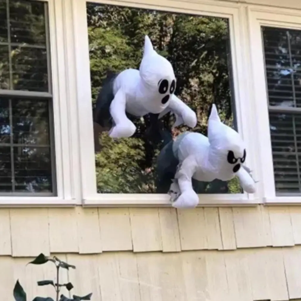 

Halloween Window Crashing Ghosts Funny Window Stickers Halloween Decorative Bump Broken Window Ghost Prank toy Spoof toy