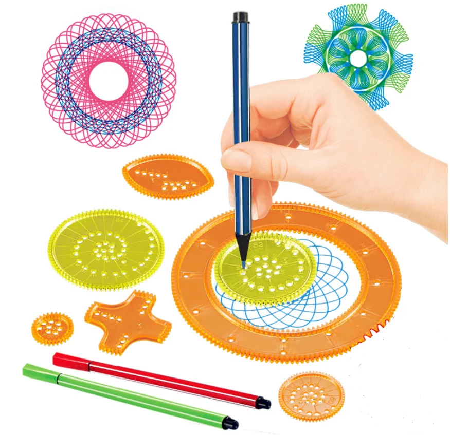 Спирографа игрушка набор блокировки зубчатые колеса картина чертежные