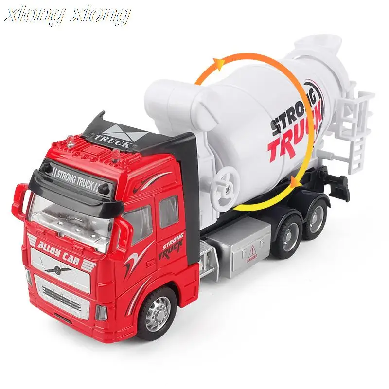

Simulation alloy cement mixer car tank car engineering car inertia return car boy fall resistant metal poster plate