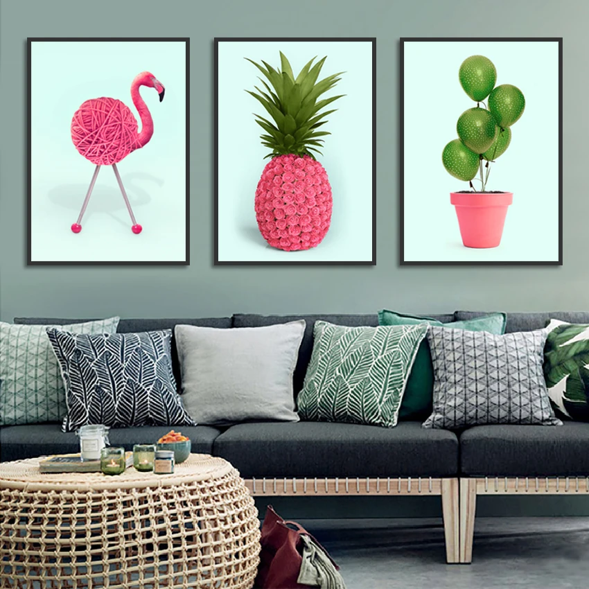

Rose Red Fruit Animal Canvas Painting Photo Diy Bird Pineapple Balloon Woolen Product Poster Print Home Decoration Wall Art