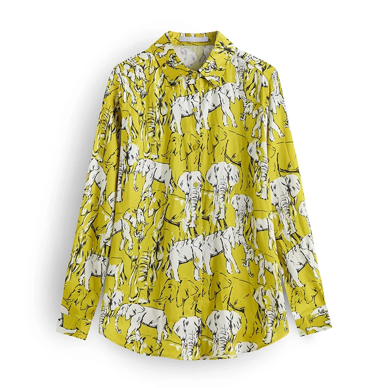 Леопардовой расцветки стильная рубашка для отдыха женские отложной воротник