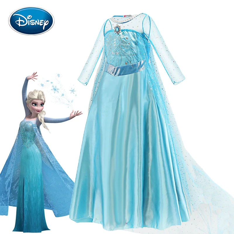 Disney королевой из м/ф “Холодное сердце” платье Эльзы для девочки одежда