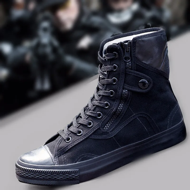 

2020 Army Fashion Black Breathable Safety Shoes Work Protective Shoes Anti-skid Wear Training Boots High Zapatos Hombre G01-42
