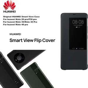 original huawei mate 20 prop30 promate 30 promate 40 pro smart view mirror leather protection cover flip auto sleep case free global shipping