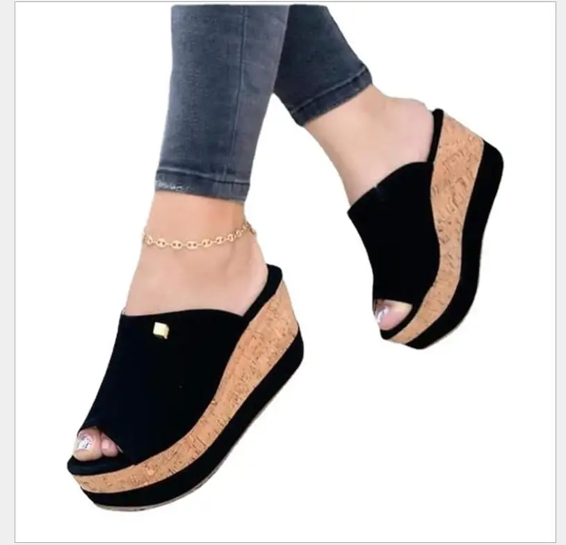 

Summer Women's Sandals Slope with fish mouth Fashion Flat Bottom Female Clip Toe Shoes Outdoor Beach Ladies Sandal Woman Large