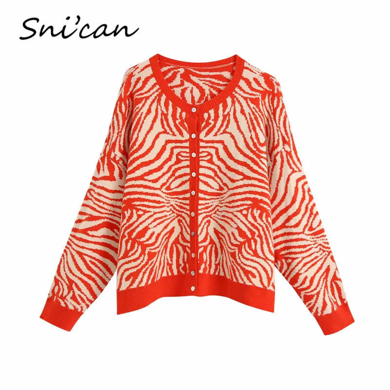 Вязаный Укороченный кардиган с зеброй оранжевый полосатый свитер kardigany za 2020