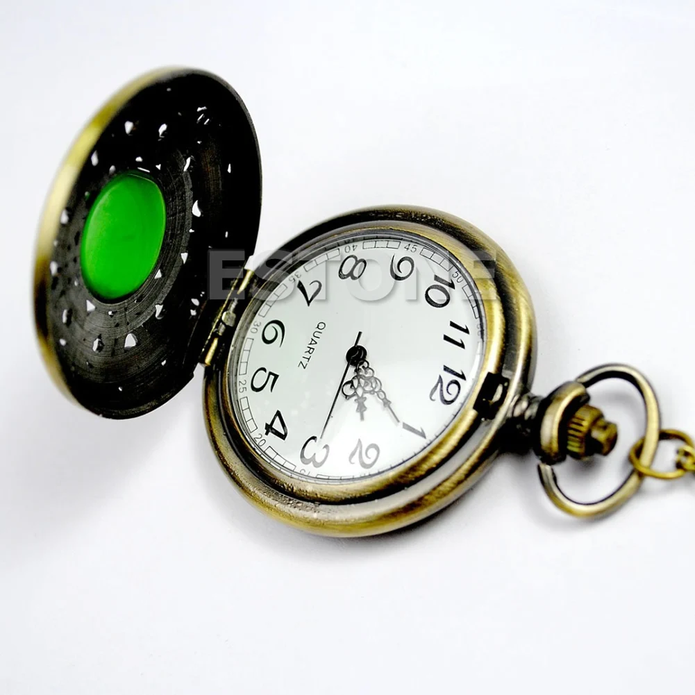 

Vintage Steampunk Retro Bronze Design Pocket Watch Quartz Pendant Necklace Gift Pendant Chain