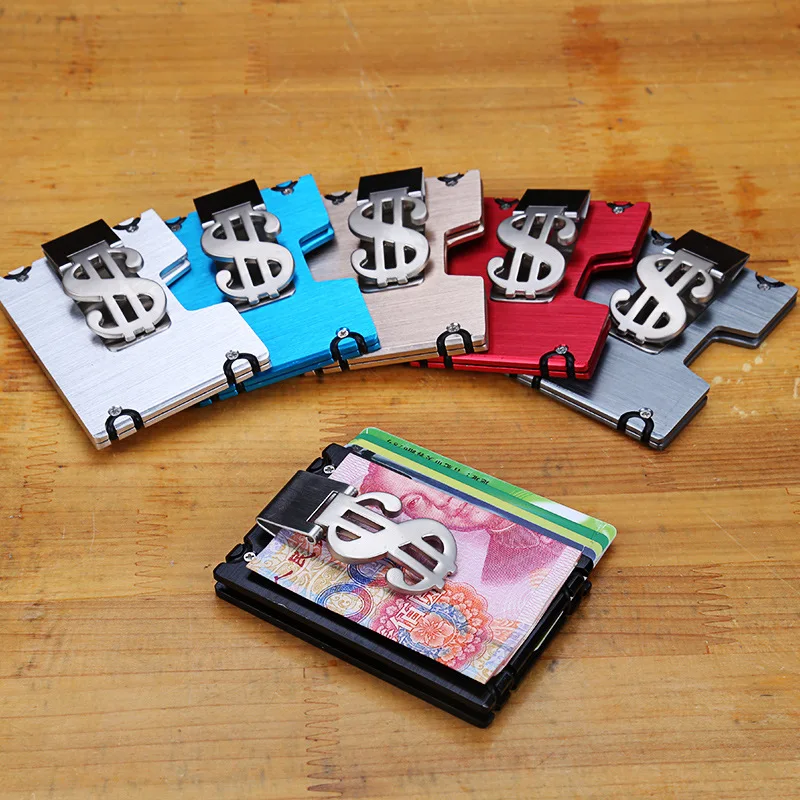 New Fashion Wallets Slim Aluminum Alloy Credit Card Pockets RFID Blocking Metal Money Clips Purse Mini Wallets