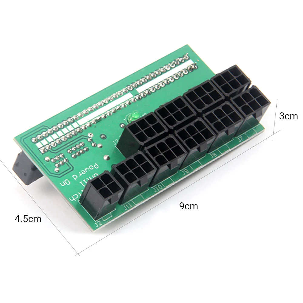 Коммутационная плата 12 В GPU / PSU Ethereum ETH ZEC Mining Server карта адаптера питания 18AWG PCI-E 9x6