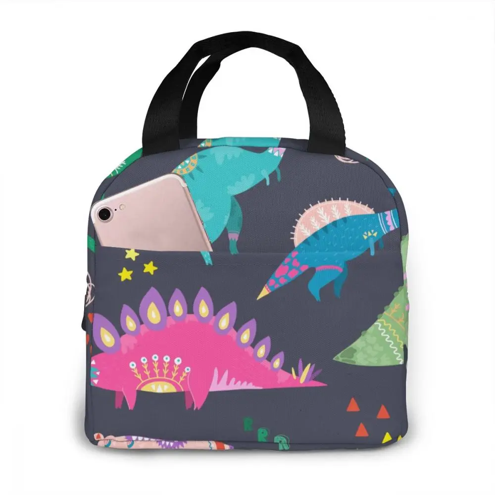 

Insulated Lunch Bag Thermal Colorful Dinosaur Tote Bags Cooler Picnic Food Lunch Box Bag For Kids Women Girls Men Children