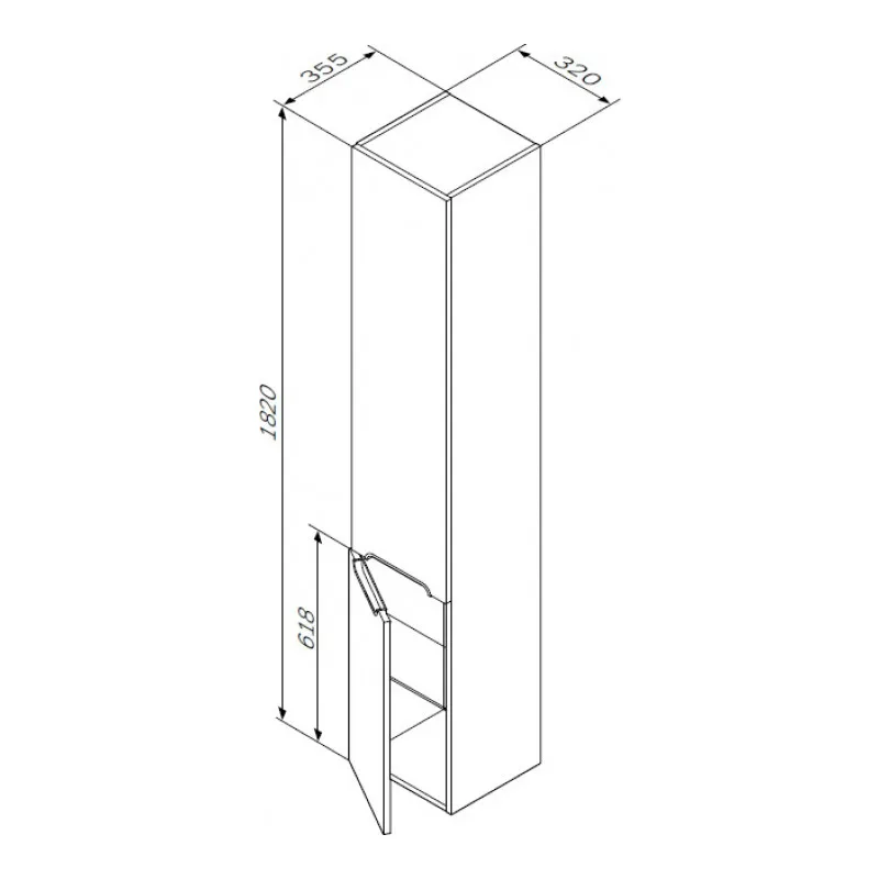 AM.PM Spirit Penal 32 Left White Gloss (M70Chl0326WG) Wardrobes Bedroom Furniture Home | Мебель