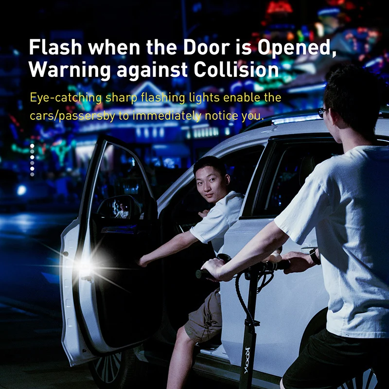 Baseus Auto Deur открытие Waarschuwingslampjes Водонепроницаемый 6 светодиодный Veiligheid Waarschuwen Licht Knipperende Авто Открытый стикер