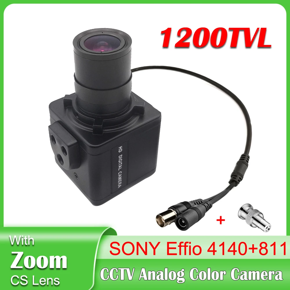 

HD 1200TVL Color Mini CCTV Analog Security Video Box Industrial Camera With 5-50mm 6-60mm 5-100mm CS Manual Varifocal Zoom Lens