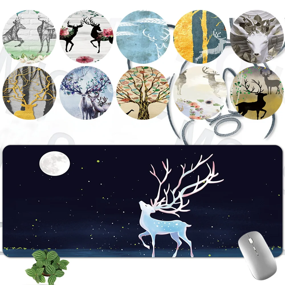 Computer Gaming Mouse Pad Large Size 30x60 30x80CM Mousepad Waterproof Antislip Home Office Laptop Mouse Mat Deer Pattern Series