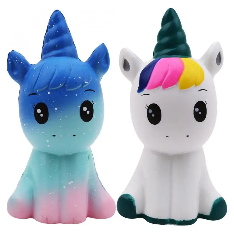 

New 1Pcs Cute Starry Unicorn Simulation Squishy 12Cm Straps Kawaii Stress Reliever Happy Sensory Toys Simple Dimple Fidget Toy