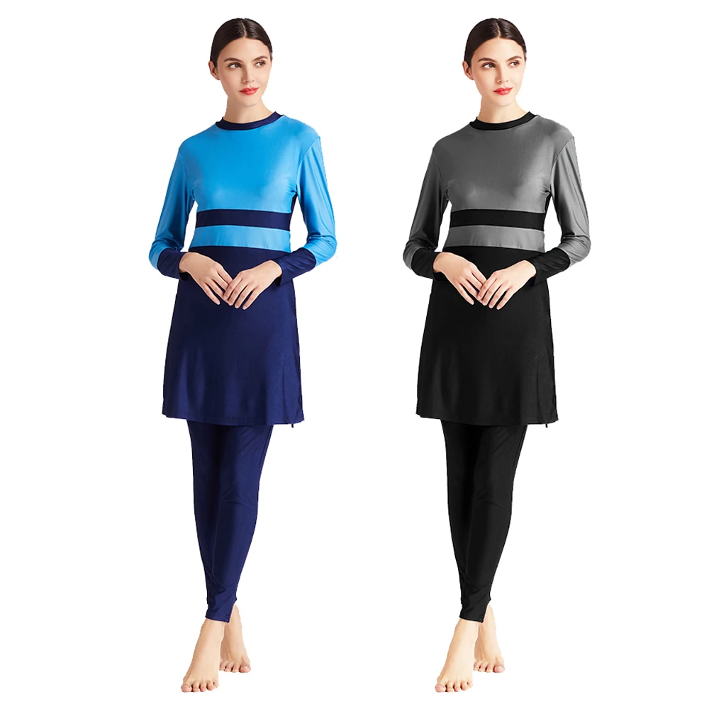 Мусульманский женский бикини Исламский купальник с полным покрытием тонкий Топ