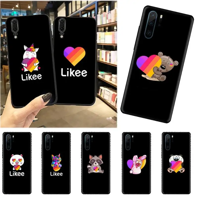 

Likee Funny cat bear love heart cute Phone Case For Huawei honor Mate mate P 10 9X 10i 20 30 40 y7 pro p smart 2019 lite