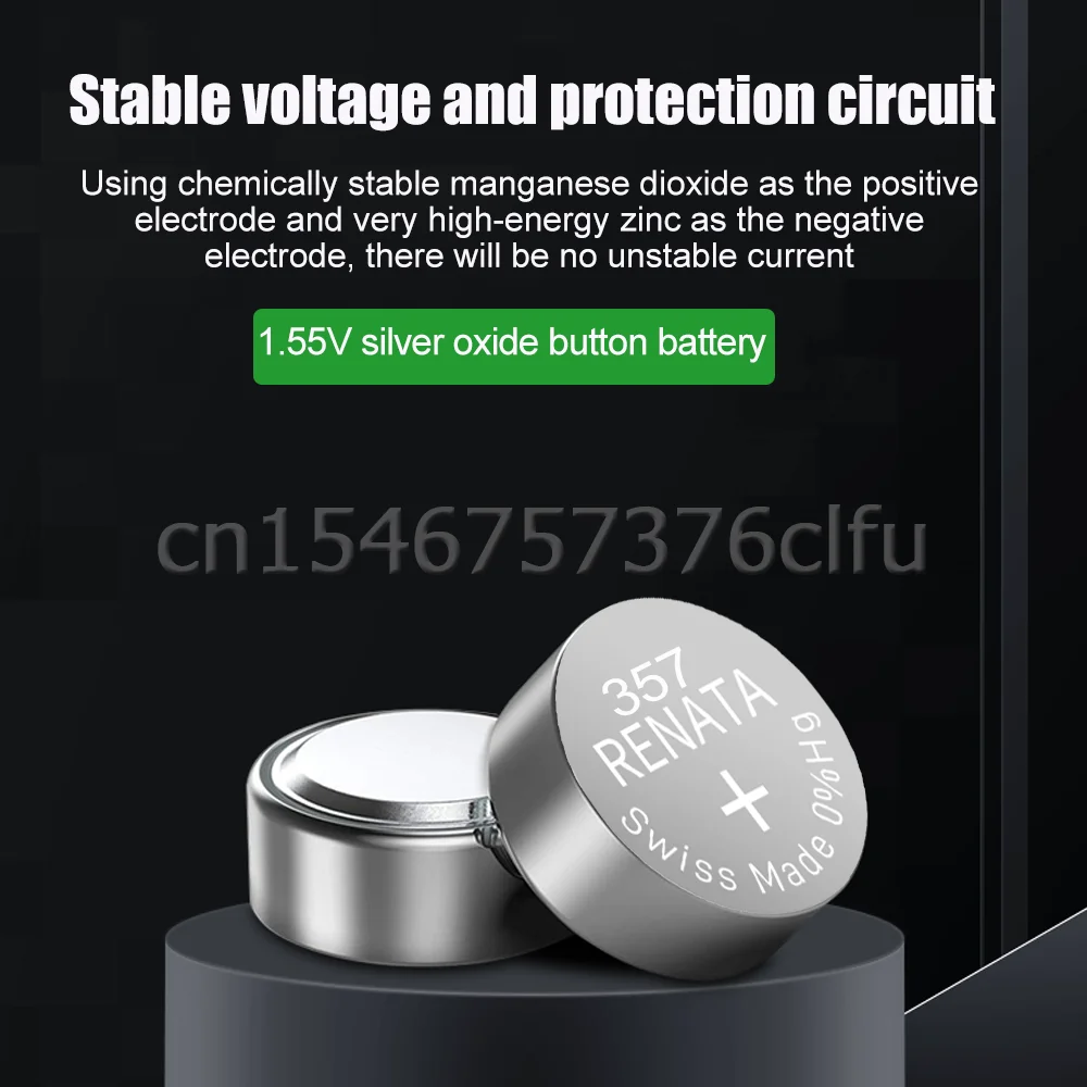 5PCS Original Renata 357 AG13 SR44 LR44W LR44 SR1154 1.55V Silver Oxide Watch Battery Toys Calculator Swiss Made Button Cell - купить по