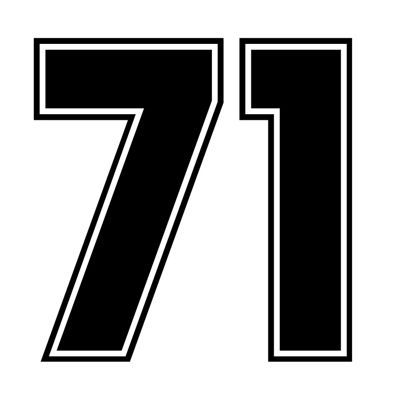 

30073#наклейки на авто Цифра 71 водонепроницаемые наклейки на машину наклейка для авто автонаклейка стикер этикеты винила наклейки стайлинга автомобилей украшения на бампере автомобиля несколько размеров без фона