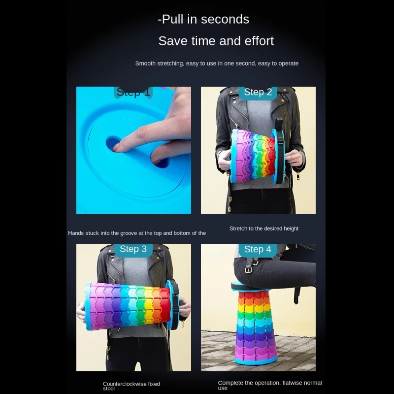 구매 레인보우 접이식 의자 강력한 접이식 의자 야외 휴대용 벤치 화장실 화장실 텔레스코픽 스툴 캠핑 의자 야외 의자