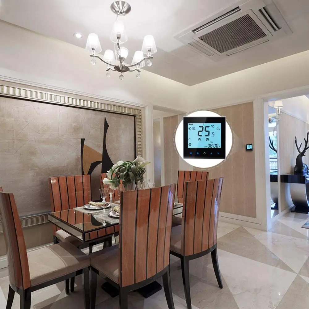 Центральный кондиционер термостат lcd отель сенсорный экран 4 трубы три скорости