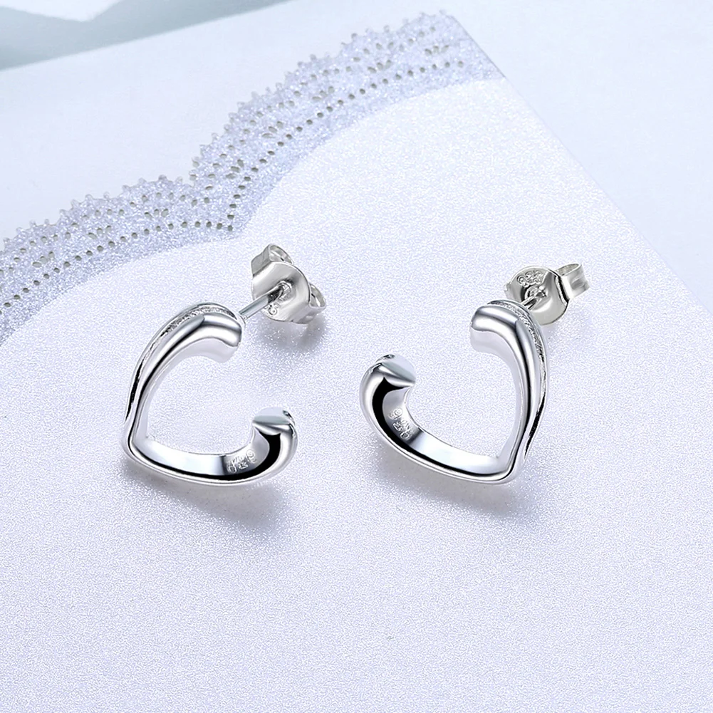 

Korean Fashion Piercing Silver 925 Hoop Stud Dangle Hanging Earrings For Women Teens 2021 Trend Jewelry Ear Cuffs Heart-shaped