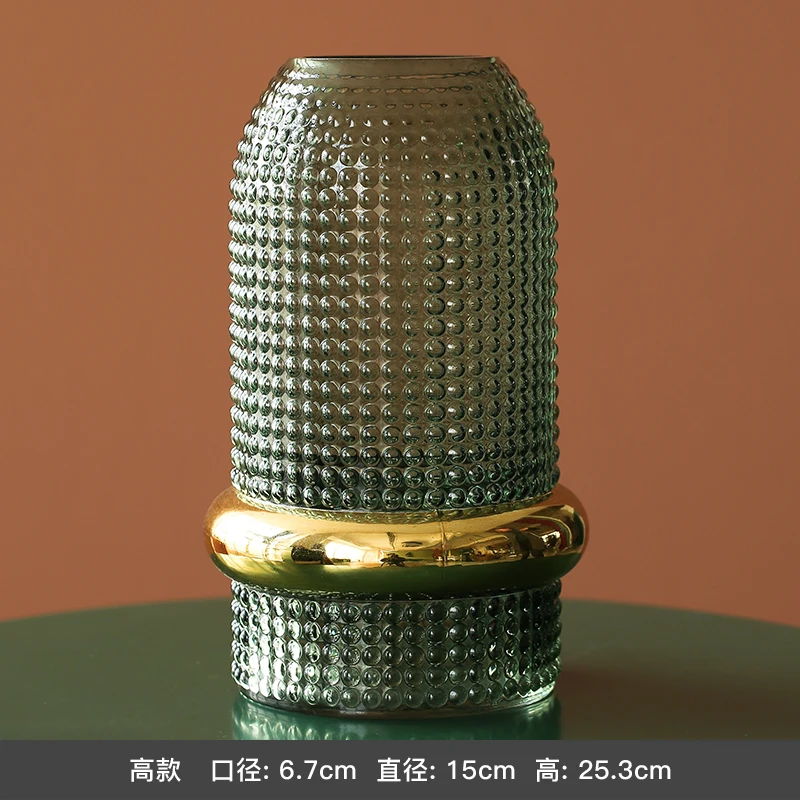 

Luxury Modern Vase Glass Creative Simple Nordic Dining Table Craft Art Vase Living Room Terrarium Home Vases Decorations DA60HP