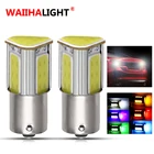 Светодиодный автомобильная лампа поворота 1157, Bay15d, P215 Вт, 2 шт., с одним и двумя контактами COB, 1156, Ba15s, P21w, 12 В, красная, зеленая, белая