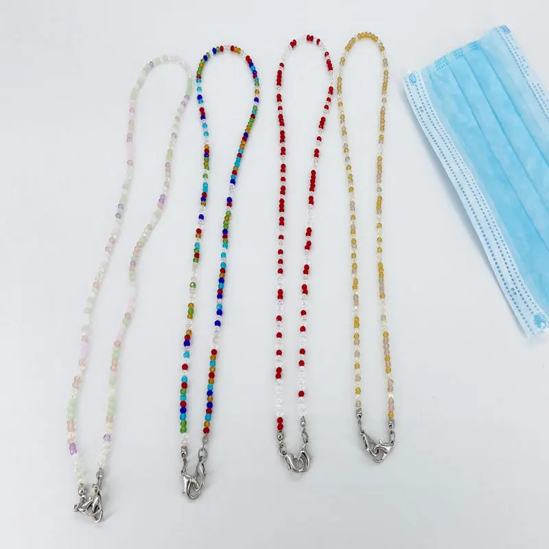 

Glass Crystal Anti-lost Rope Flower Mask Chain Lanyard Eyewears Cord Holder Neck Strap Wholesale