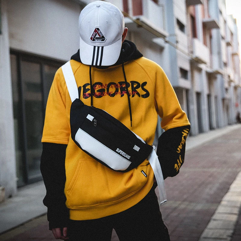 Поясная сумка для мужчин забавная сумочка бананка в уличном стиле хип хоп черные