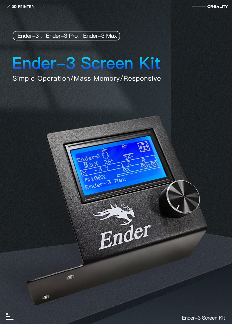 

Creality 3D 24V Ender-3 Touch Screen Kit 4.3inch Full-color display For Ender-3 / Ender-3 pro / Ender-3 Max 3D Printer Parts