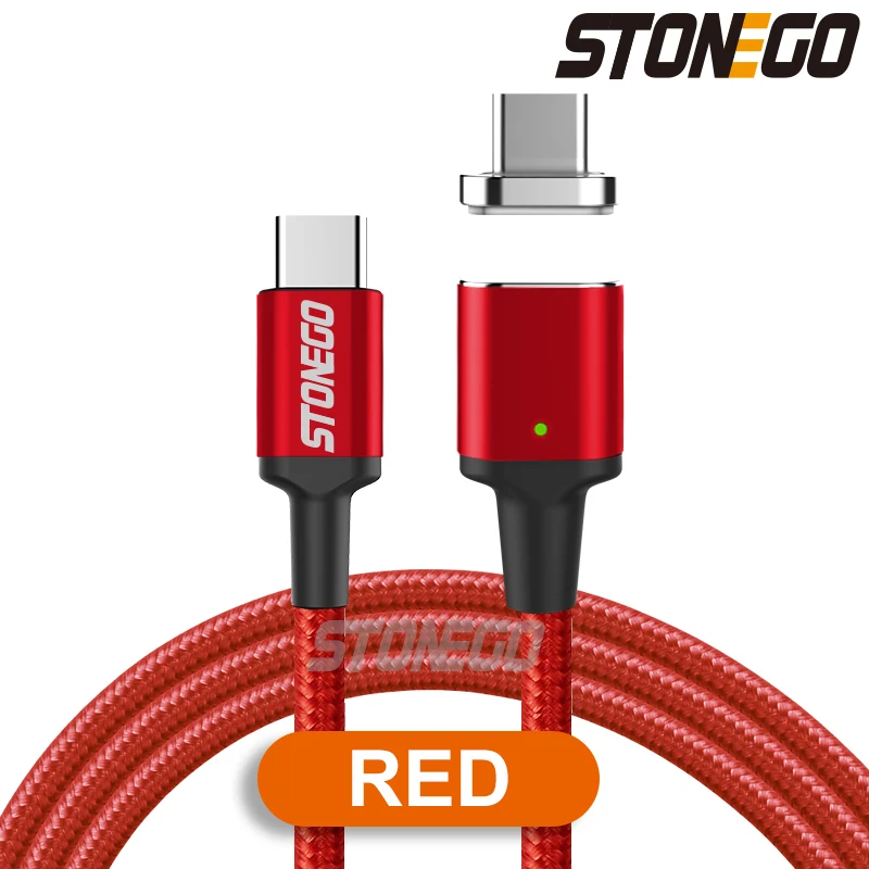 Магнитный кабель STONEGO type C к USB C для нового MacBook Pro huawei Matebook 86W PD быстрое магнитное зарядное устройство USB-C быстрое заряднеое устройство
