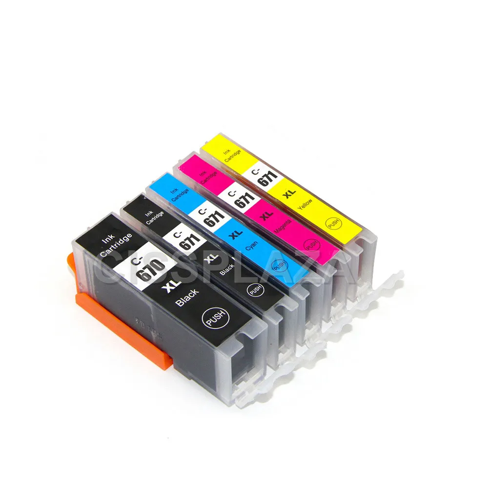 Чернильный картридж CISSPLAZA PGI670 CLI671 совместимый с Canon MG5760 MG5765 MG5766 MG6860 MG6865 TS6060 TS5060 TS9060
