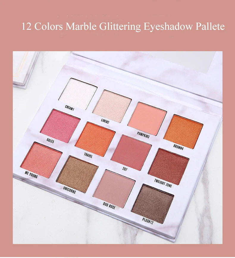 Водостойкие тени для век Палитра Матовая Обнаженная мраморная макияж лоток не