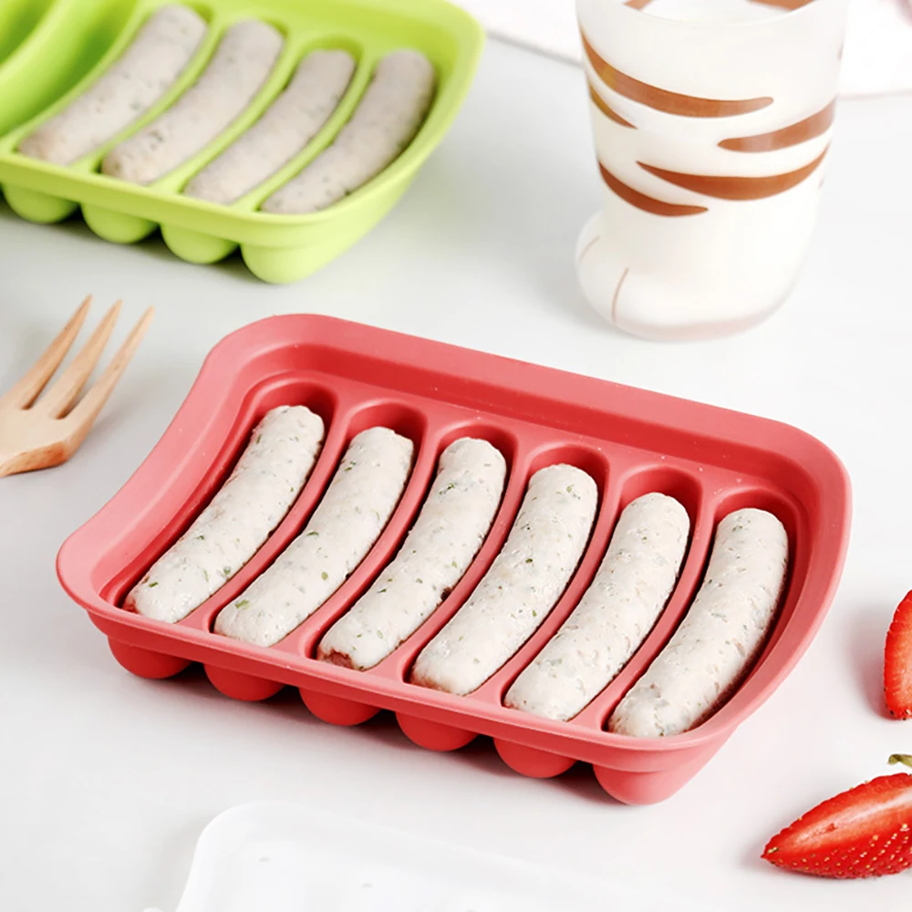 

Silicone Hot Dog Mould DIY Sausage Mold Egg Sausage Box Kitchen Making and Refrigerated Hot Dog Food Supplement Meat Tools