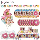 1 Набор пончиков, товары для детского дня рождения, декор для вечевечерние, бургер, мороженое, конфеты, пончики, воздушные шары, Пончик, тарелка, гирлянда, свадьба