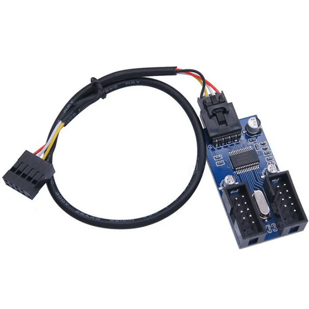 

Mainboard USB 9-pin One In Two Expansion Cable USB 2.0 Circuit Board Mainboard Upgrade Accessories 9pin USB 2.0 Hub